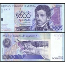Venezuela P-84b Fe 5.000 Bolívares 2002 Francisco de Miranda