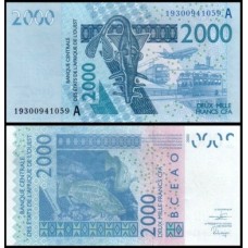 W A S Costa do Marfim P-116As Fe 2.000 Francs 2019