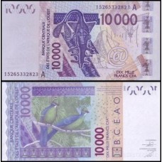 W A S Costa do Marfim P-118Ao Fe 10.000 Francs 2015