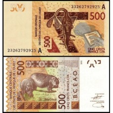 W A S Costa do Marfim P-119Al Fe 500 Francs 2023