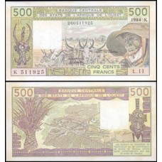 W A S Senegal P-706Kg S/Fe 500 Francs 1984