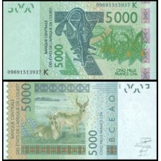 W A S Senegal P-717Kh Fe 5.000 Francs 2009