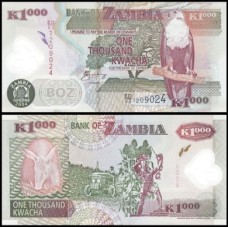 Zâmbia P-44c Fe 1.000 Kwacha 2004 Polímero