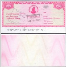 Zimbabwe P-16a.2 Fe 5.000 Dollars 2003 Travellers Cheque
