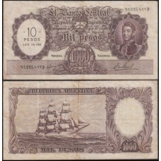 Argentina P-284a Mbc 10 Pesos/10.000 Pesos ND (1969)