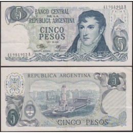 Argentina P-288a.1 Sob 5 Pesos ND (1971) 