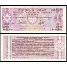 Argentina P-S2712b.2 Fe 5 Australes 1991 Tucuman