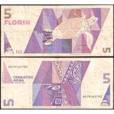 Aruba P-6 Mbc 5 Florin 1990 Aruba P-6 Mbc 5 Florin 1990
