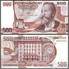 Áustria P-151 Fe 500 Shillings 1985 Otto Wagner