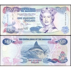 Bahamas P-67 Sob 100 Dollars 2000 Rainha ♛