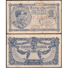 Belgium Bélgica P-92a.20 Mbc 1 Franc 1920