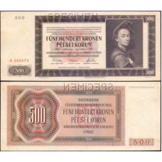 Bohemia & Moravia P-11s Sob 500 Korun 1942 Spécimen