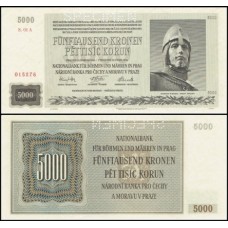 Bohemia & Moravia P-17s.1 Fe 5.000 Korun 1944 Spécimen