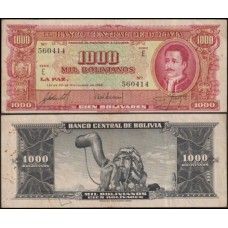 Bolívia P-149a.1 Mbc 1.000 Bolivianos L.1945 Pedro Domingo Murillo