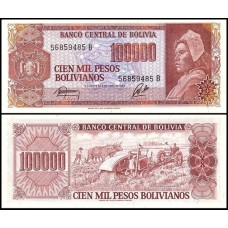 Bolívia P-171a.2 S/Fe 100.000 Pesos Bolivianos D.1984