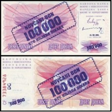 Bosnia-Herzegovina P-34b Fe 100.000 Dinara 1993
