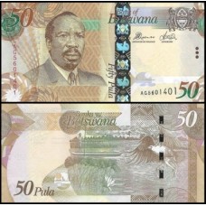 Botswana Botsuana P-32d Fe 50 Pula 2016 Seretse Khama