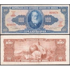Brasil C-035 Mbc 100 Cruzeiros 1964 D. Pedro II, "o Magnânimo"