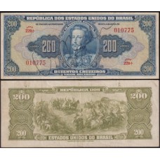 Brasil C-037 Mbc 200 Cruzeiros 1943 D. Pedro I