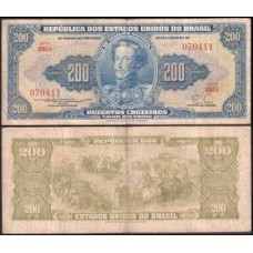 Brasil C-038a Mbc 200 Cruzeiros 1955 D. Pedro I
