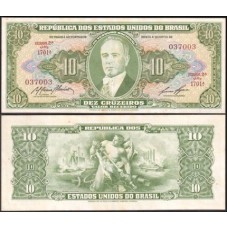 Brasil C-080 Sob 10 Cruzeiros 1953 Getúlio Vargas