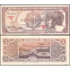 Brasil C-111 Série 036 Sob 5 Cruzeiros 1961 Índio