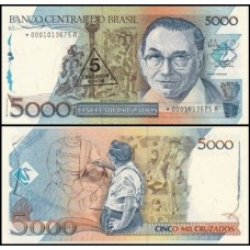 Brasil C-200a Fe 5 Cruzados Novos 1989 Cândido Portinari Reposição *0001
