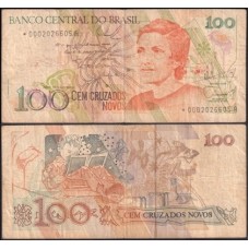 Brasil C-206a Bc 100 Cruzados Novos 1989 Cecília Meireles Reposição *0002