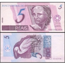 Brasil C-269a Sob 5 Reais 1994 Efígie da República Reposição *0002