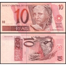 Brasil C-290 Fe 10 Reais 1998 Efígie da República AC