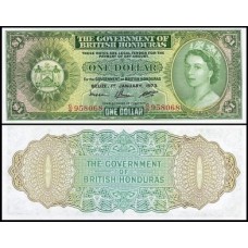 British Honduras Honduras Britânicas P-28c.4 Fe 1 Dollar 1953 Rainha ♛