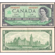 Canadá P-84b Sob 1 Dollar 1967 Comemorativa Rainha ♛