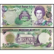 Cayman Islands Ilhas Caimã P-32b Fe 50 Dollars 2003 Rainha ♛