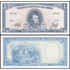 Chile P-134Aa.3.2 Fe 1/2 Escudo ND (1962)