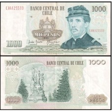 Chile P-154e.1 Sob 1.000 Pesos 1991 Ignacio Carrera Pinto