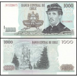 Chile P-154g.3 Fe 1.000 Pesos 2008 Ignacio Carrera Pinto