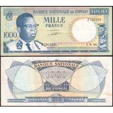 Congo Democratic Republic P-8a.3 Sob 1.000 Francs 1964 Joseph Kasavubu