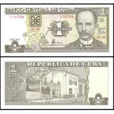 Cuba P-125 Fe 1 Peso 2003 José Martí Comemorativa