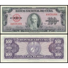 Cuba P-82a Fe 100 Pesos 1950 Francisco Vicente Aguilera Cuba P-82a Fe 100 Pesos 1950 Francisco Vicente Aguilera