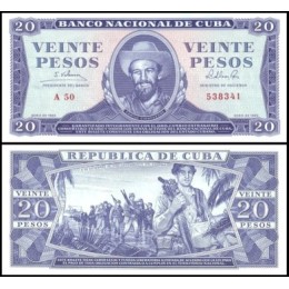 Cuba P-97c Fe 20 Pesos 1965 Camilo Cienfuegos