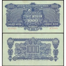 Czechoslovakia Tchecoslováquia P-50s.1 Sob 1.000 Korun 1944 Spécimen