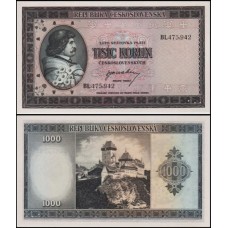 Czechoslovakia Tchecoslováquia P-65s Fe 1.000 Korun 1945 Spécimen