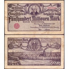Danzig P-28a Mbc 500 Millionen Mark 1923 Schopenhauer 