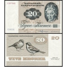Denmark Dinamarca P-49d.2 Fe 20 Kroner 1983