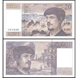 France França P-151d Fe 20 Francs 1990 Claude Debussy