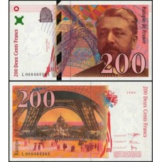 France França P-159c S/Fe 200 Francs 1999 Gustave Eiffel
