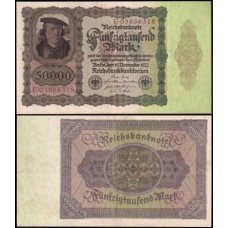 Germany Alemanha P-80a Sob 50.000 Mark 1922 