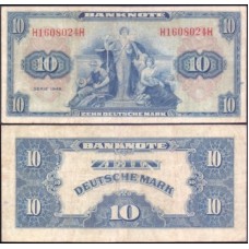 Germany Federal Republic Alemanha Ocidental P-5a Mbc 10 Deutsche Mark 1948