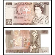 Great Britain Inglaterra P-379e Fe 10 Pounds ND (1988) Rainha ♛
