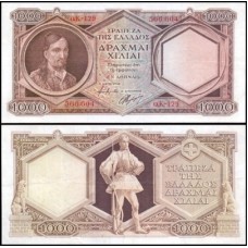 Greece Grécia P-172a Sob 1.000 Drachmai 1944 Theodoros Kolokotronis